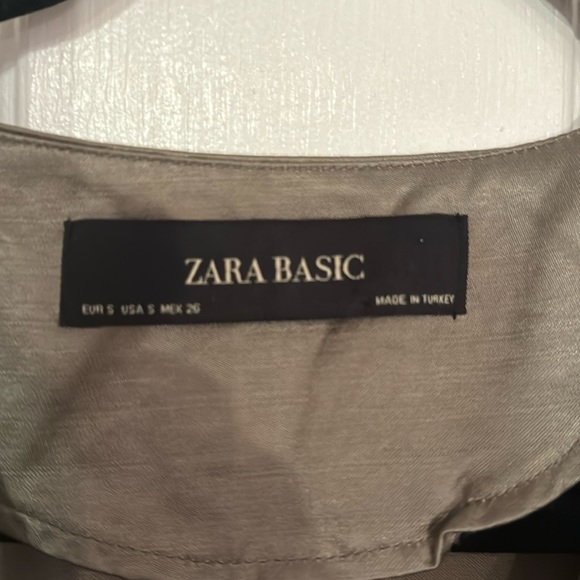 Zara Lightweight Satin Olive Green Bomber Jacket Sz Small - Picture 5 of 15